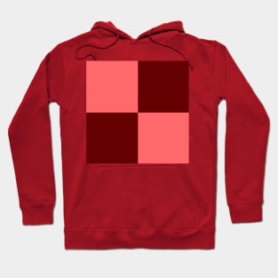 Cinnamon Red and Pink Checkerboard Pattern Hoodie